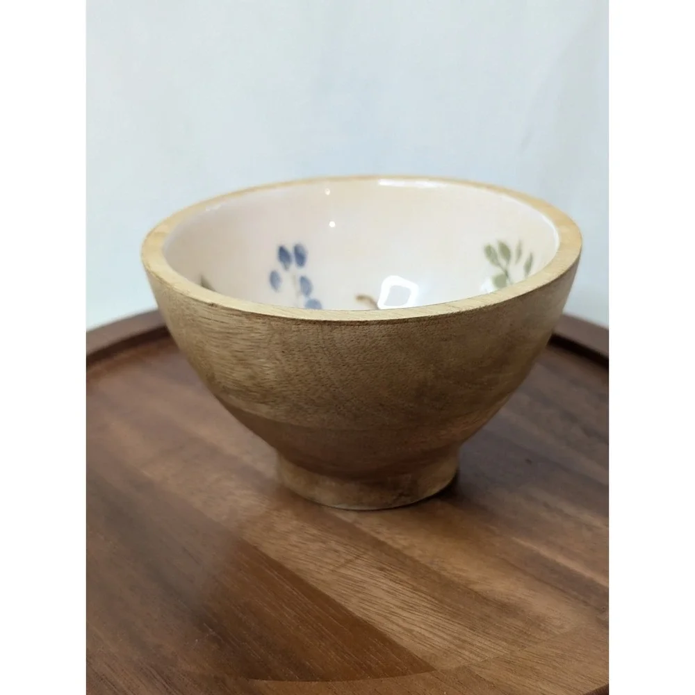 Fall Pumpkin Themed Wooden Outside Bowl Trinket‎ Dish Home Decor